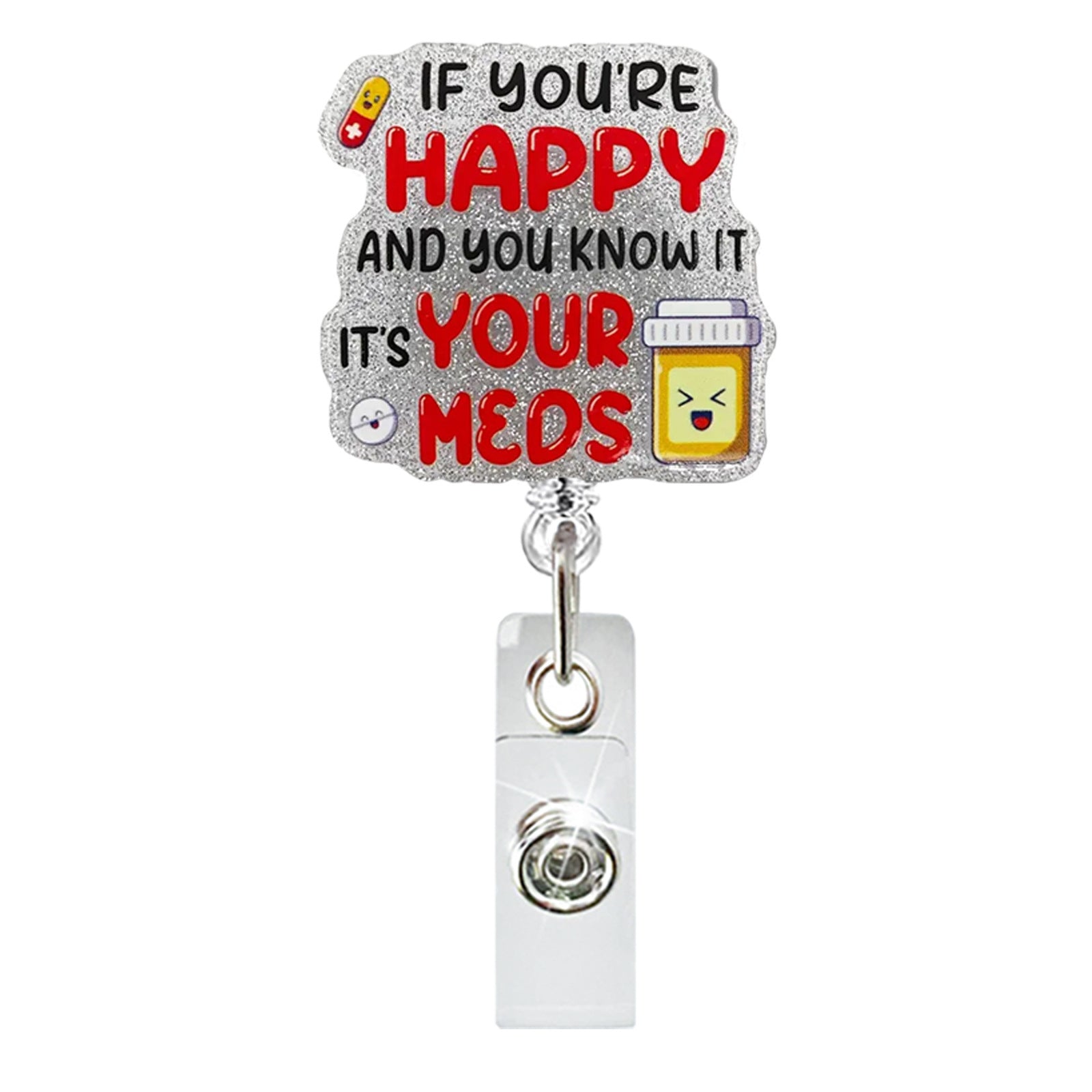 Wholesale Acrylic glitter doctor and nurse ID buckle easy pull buckle