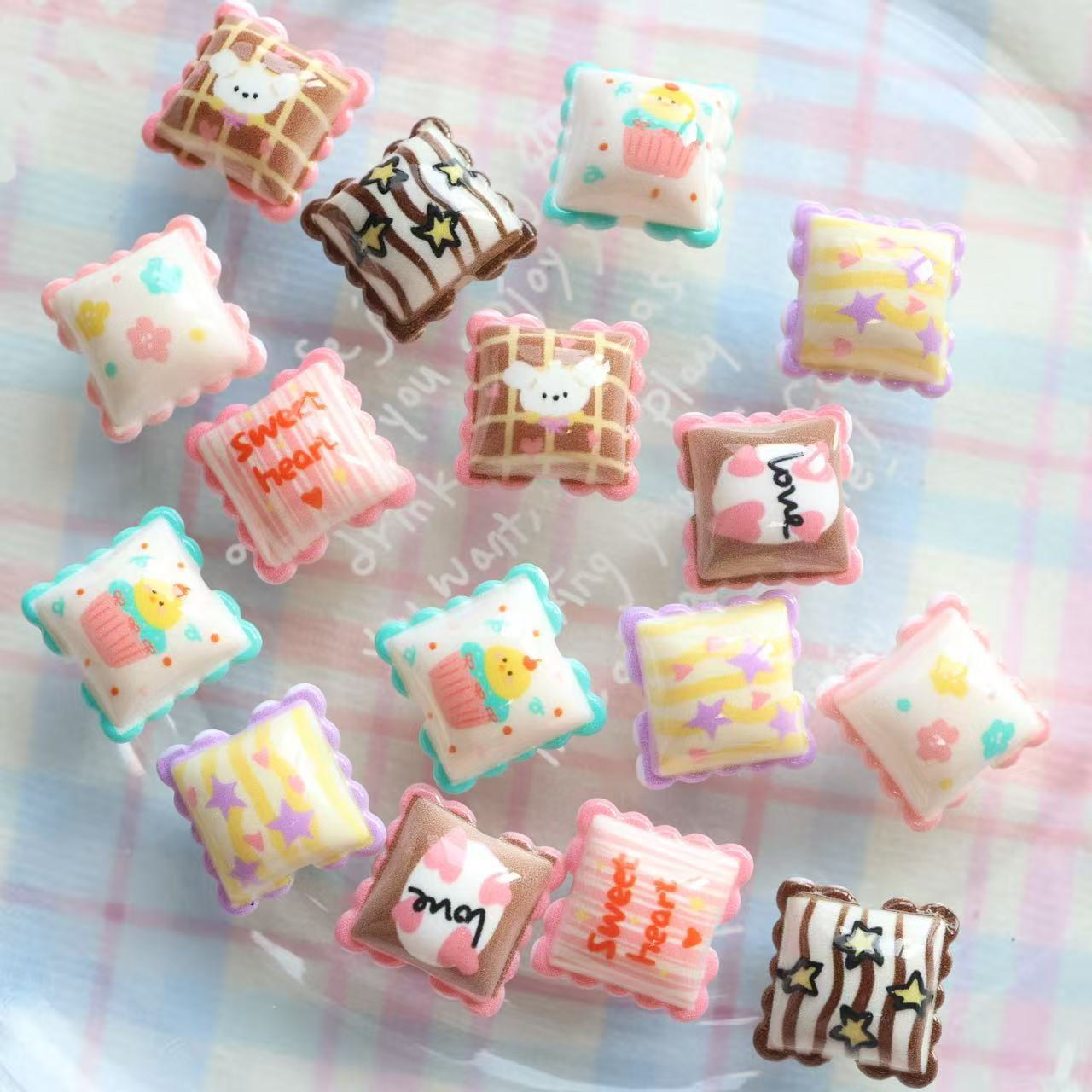Wholesale 10pcs Double-sided printed cartoon cute style pillow beads