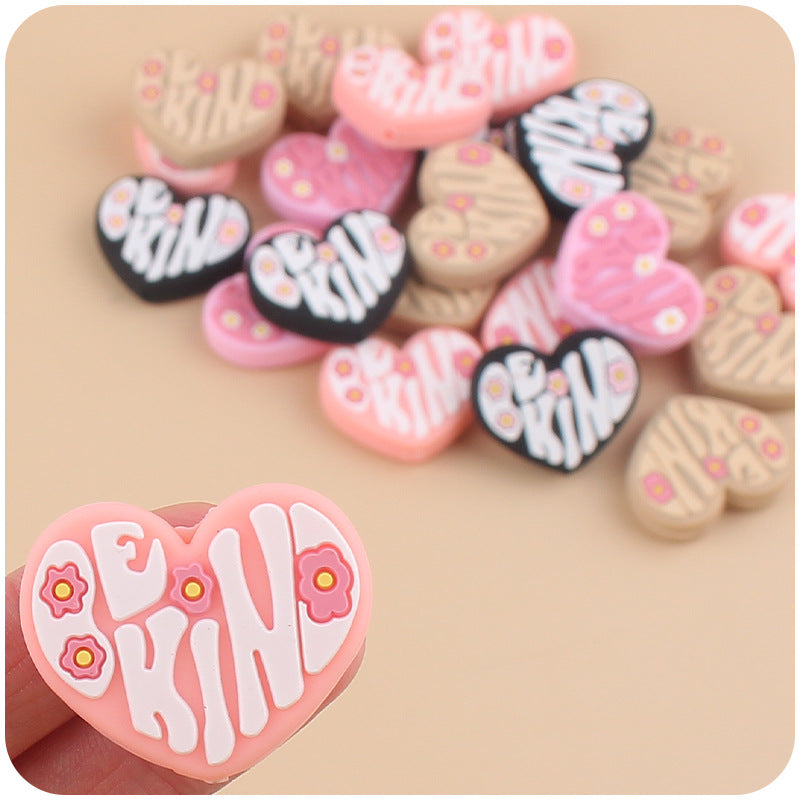 Wholesale Cartoon Love Flowers Silicone Creative DIY Focal Beads