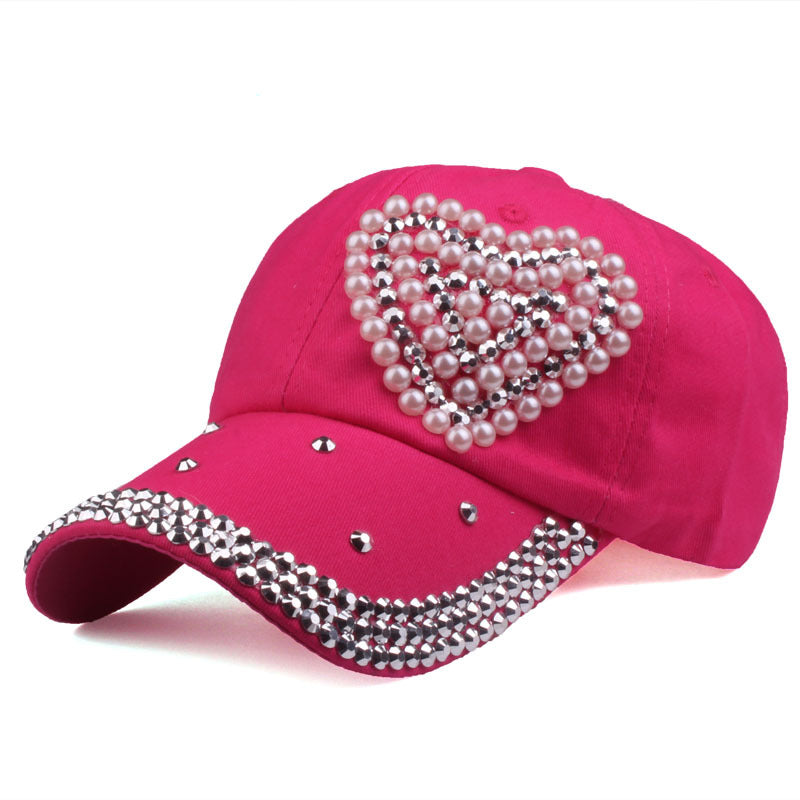 Wholesale Cotton Heart Pattern Outdoor Sun Protection Baseball Cap