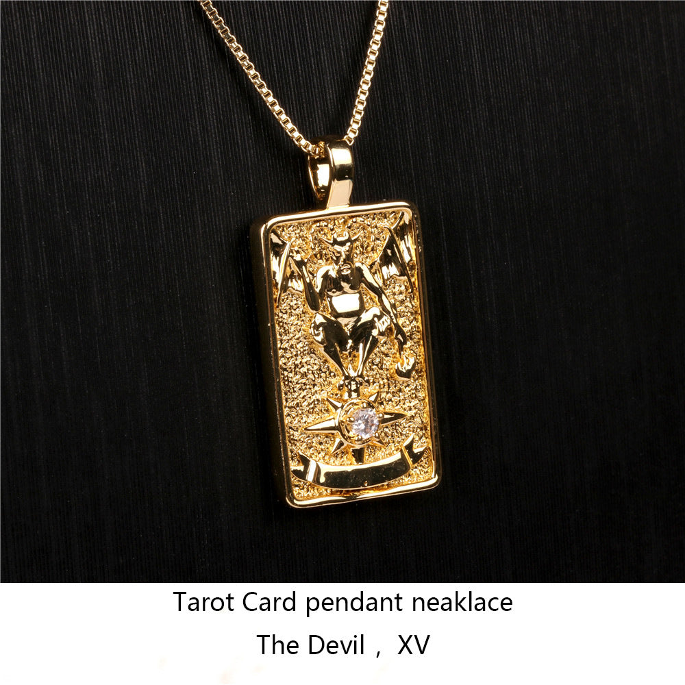 Wholesale Punk Hip Hop Diamond Square Necklace