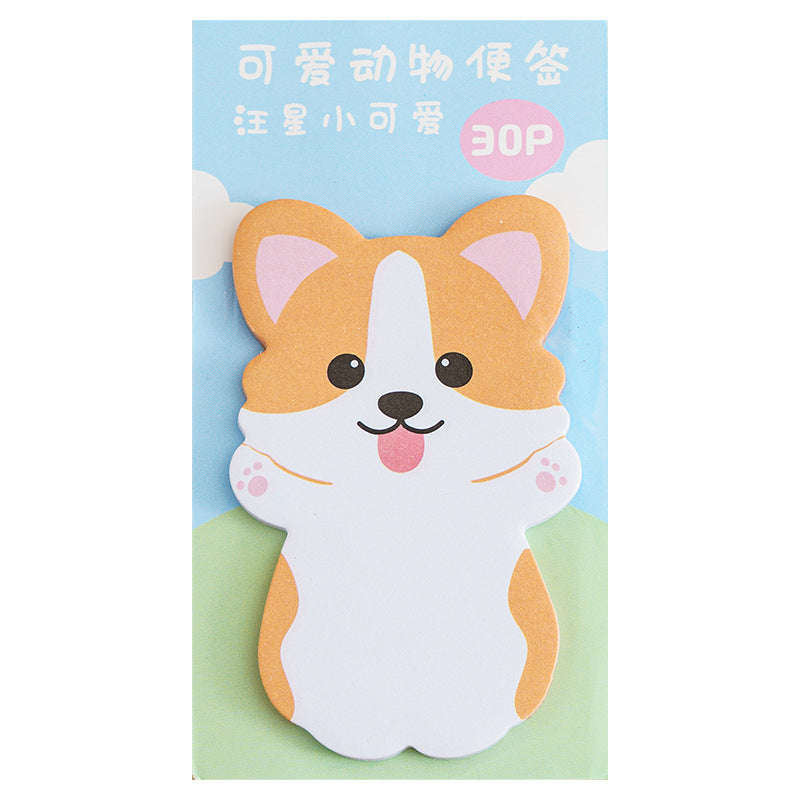 Wholesale 5pcs Cute cartoon pet cats and dogs alien-shaped sticky notes