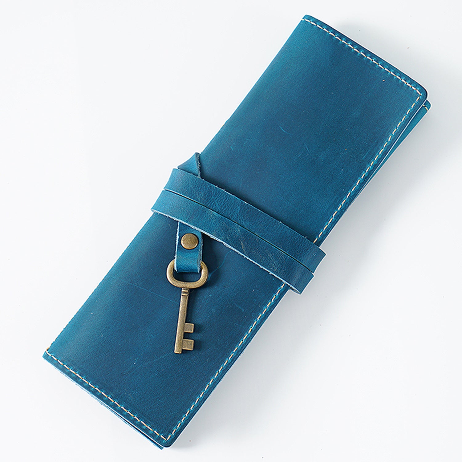 Wholesale First Layer Cowhide Vintage Handmade Multifunctional Pencil Case