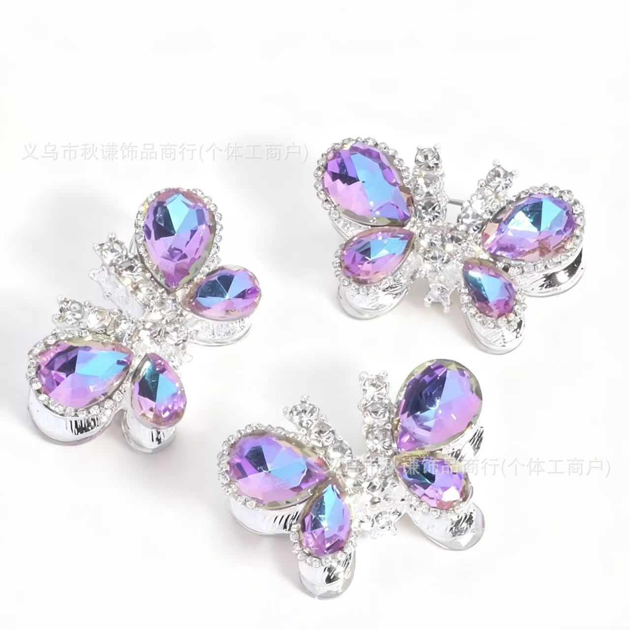 Wholesale 10pcs Colorful sparkling diamond butterfly Crystal Beads
