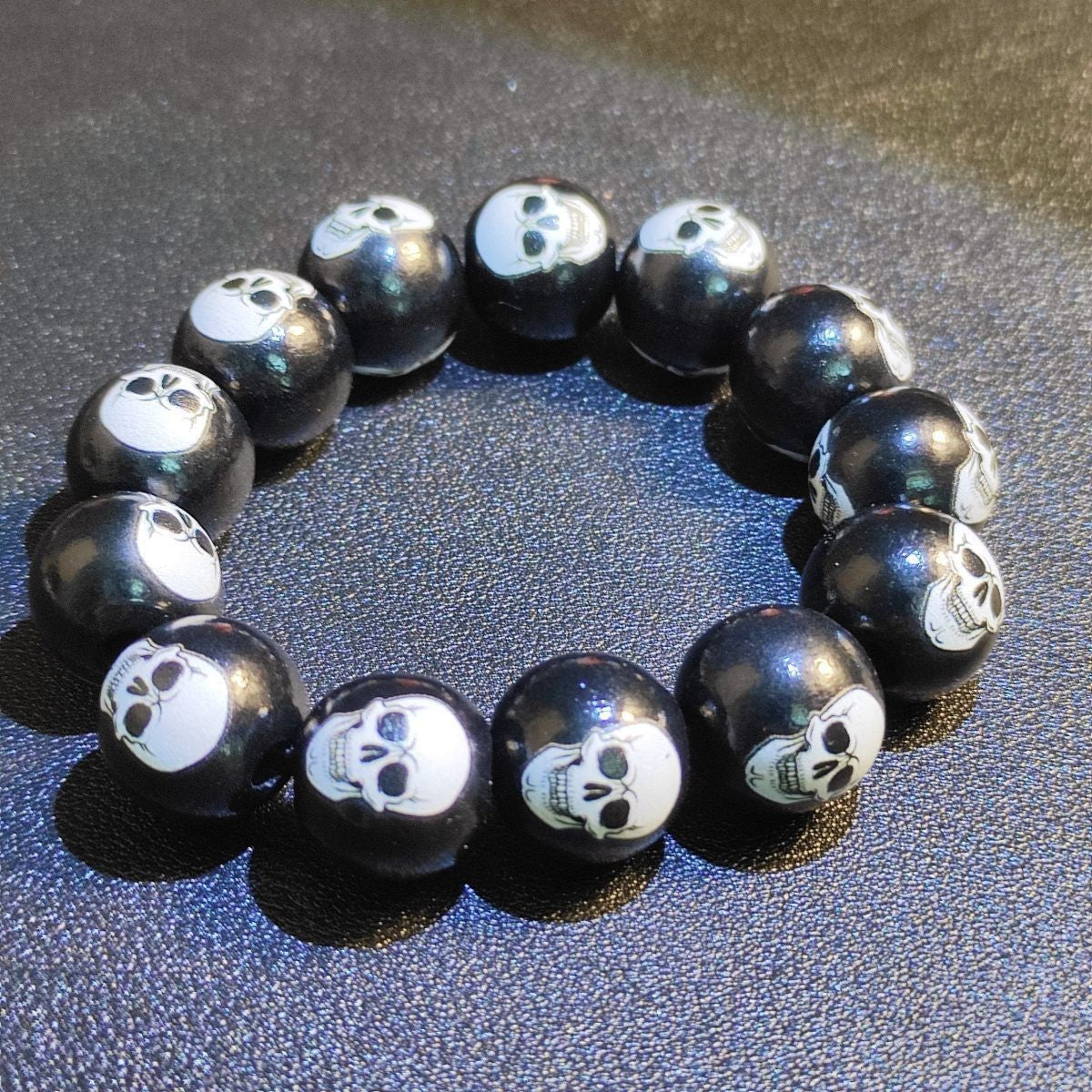 Wholesale Halloween Dark Style Bracelet Personalized Skull Beaded Bracelet Skull Spider Web Bracelet Trendy