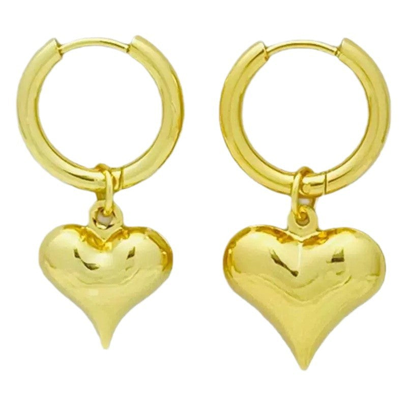 Wholesale Valentine's Day Jewelry Love Ear Buckle Simple Fashion Small Fragrant Style Stainless Steel Heart-shaped Earrings Accessories