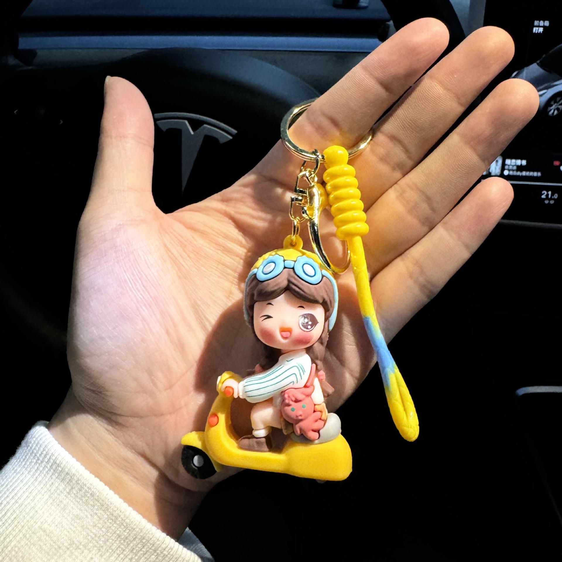 Wholesale Electric Car Boys and Girls Cute Cartoon Keychain Pendant