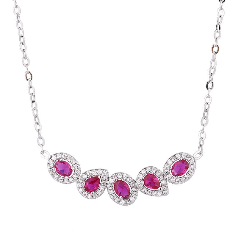 Wholesale Zhuang Shengsheng Jewelry Copper Base Gold-plated Simulated Corundum Necklace Pendant 3*4