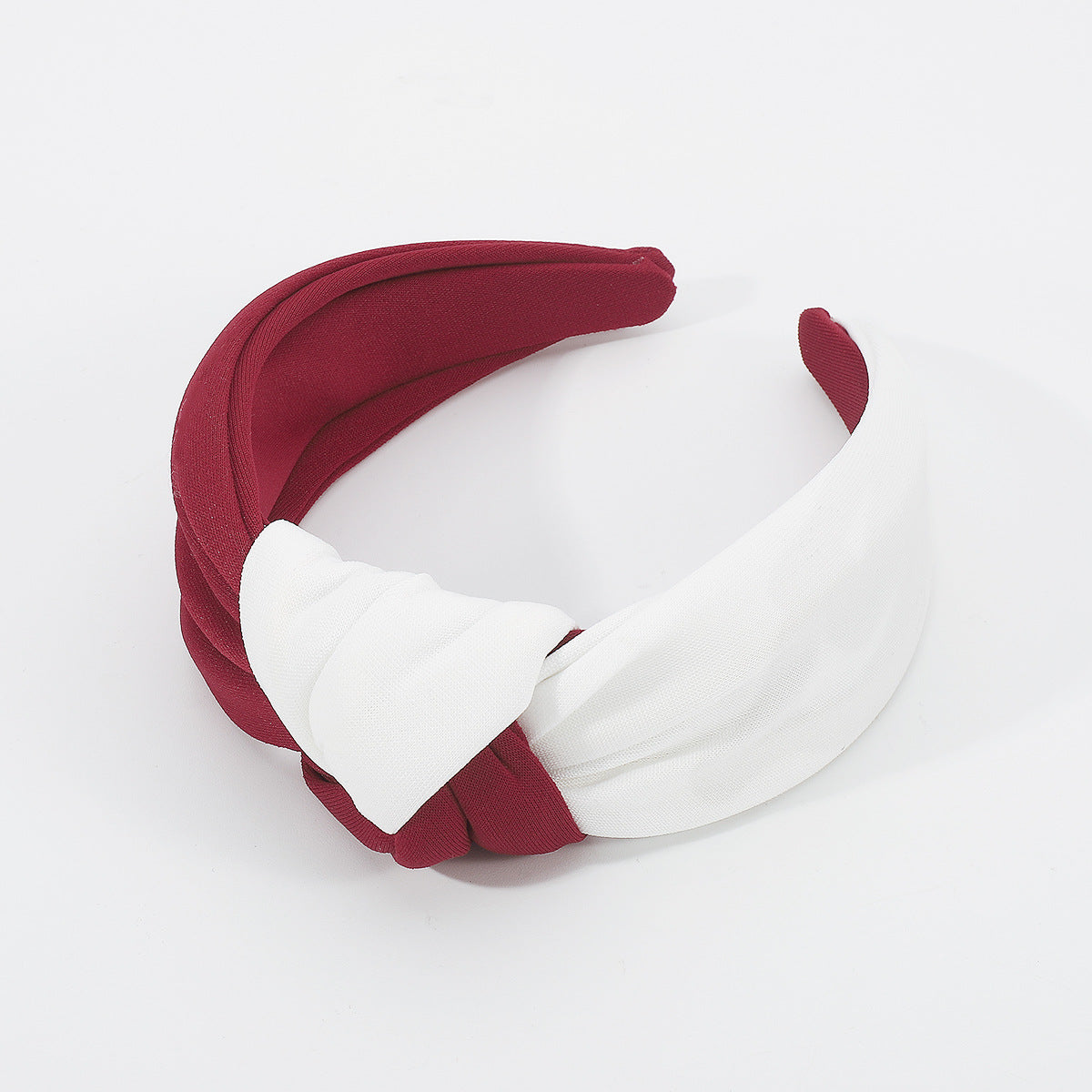 Wholesale Wide Edge Knotting and Color Blocking Fabric Hairbands