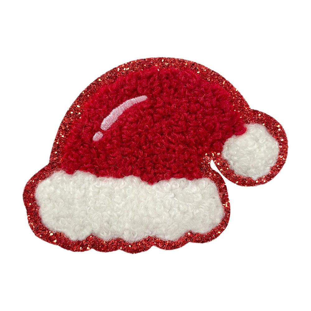 Wholesale Christmas Embroidered Patches Santa Snowman Gingerbread Man Tree Applique For Clothing