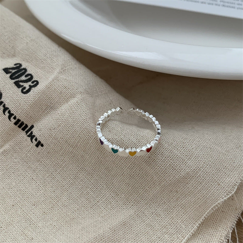 Wholesale Open Silver Plated Love Heart Stacking Ring