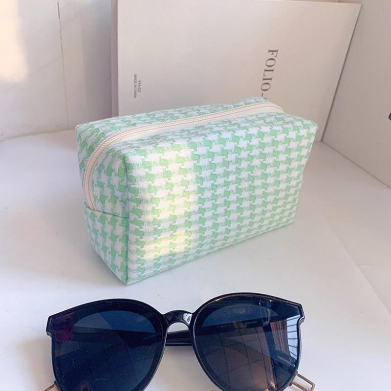 Wholesale Square Candy Color Contrast Fabric Cosmetic Bag