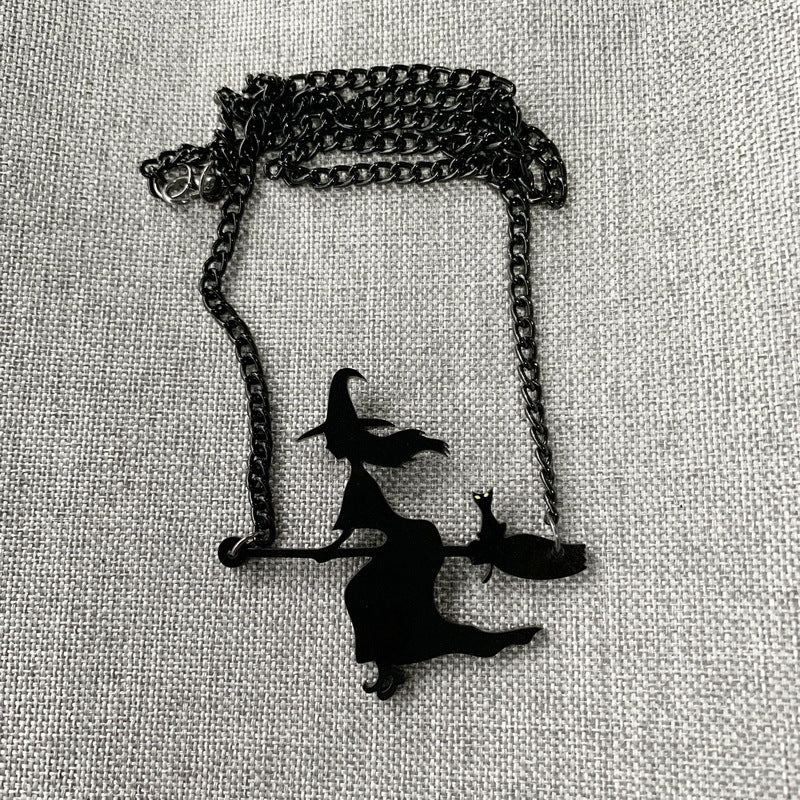 Wholesale Halloween Dark Gothic Female Clavicle Resin Necklace