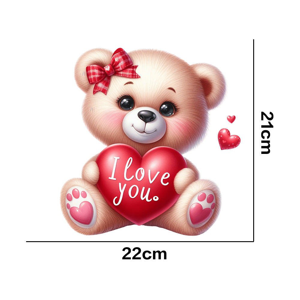 Wholesale 10pcs Valentine's Day Love Cute Bear UV DTF Ready to Press Transfers Wraps