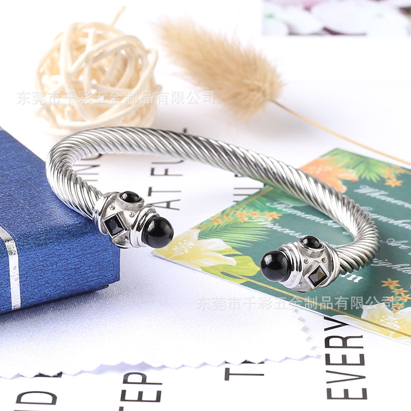 Wholesale Titanium Steel Cable Twist Bracelet