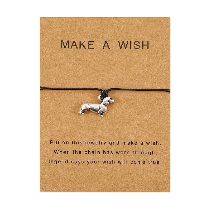 Wholesale Animal alloy pendant with adjustable hand woven bracelet