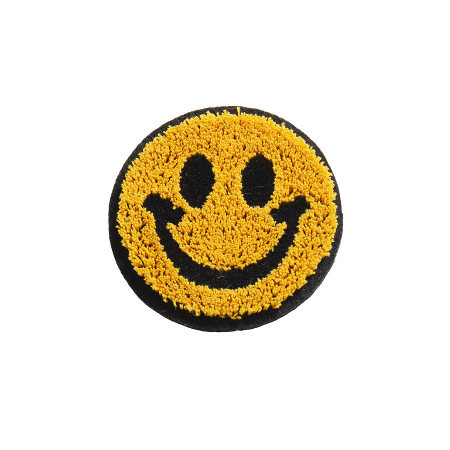 Wholesale Orange Face Embroidered Felt Patch Round Applique Towel Fashion Accessory DIY Gift For Bags Hats Clothing Boutique