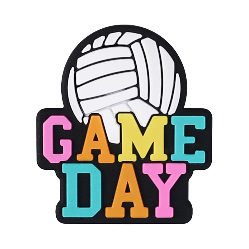 Wholesale 20pcs Epoxy Cartoon Football Silicone Personalized Beads