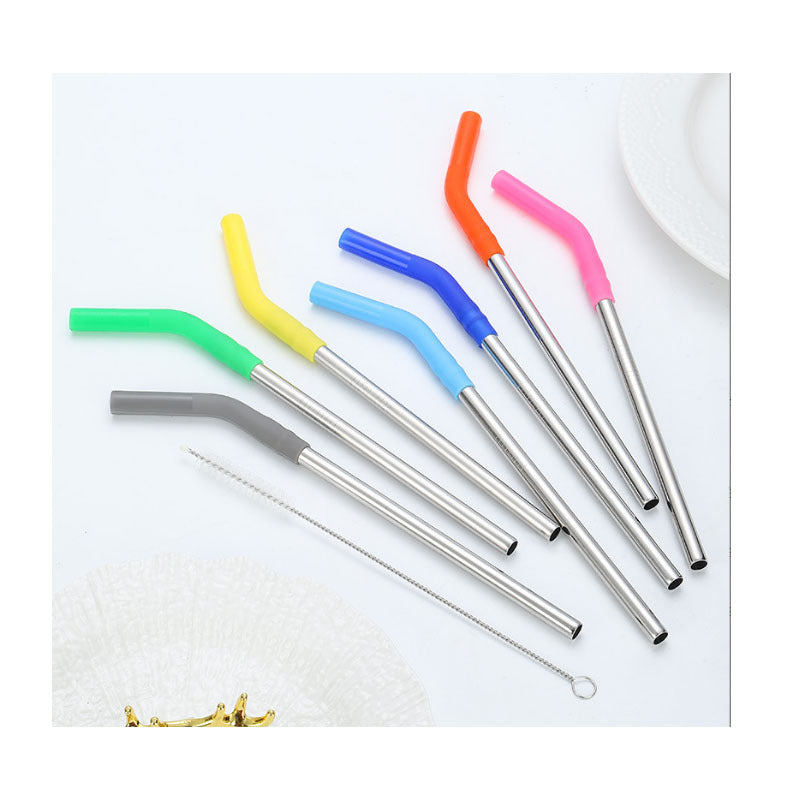Wholesale Silicone Small Curved Straw Sleeves
