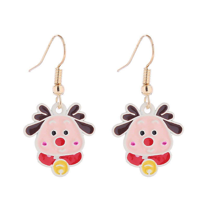 Wholesale Cartoon Santa Claus Snowman Bells Snowflake Christmas Earrings