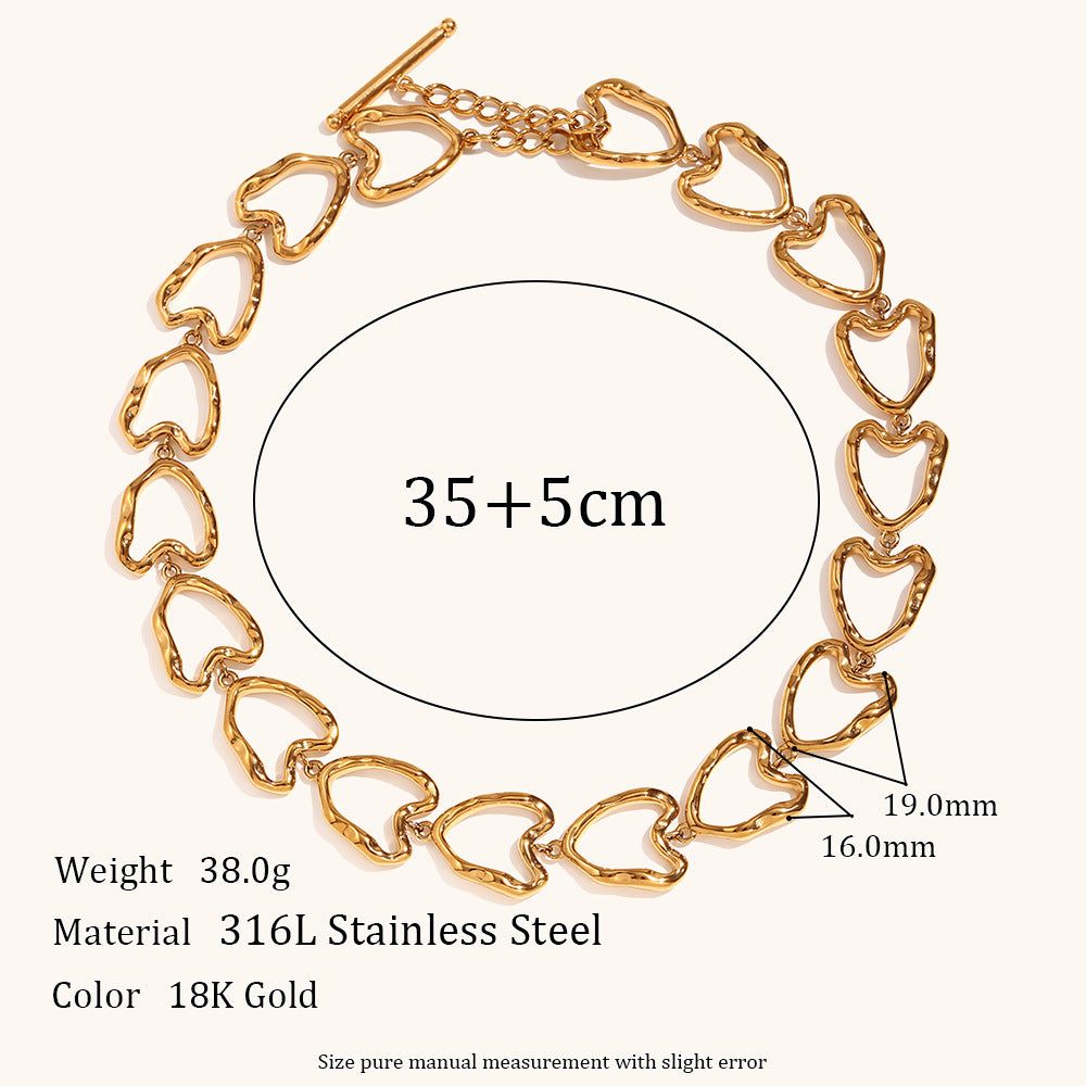Wholesale Cast Love Stainless Steel Gold Plated Handmade Chain Bracelet