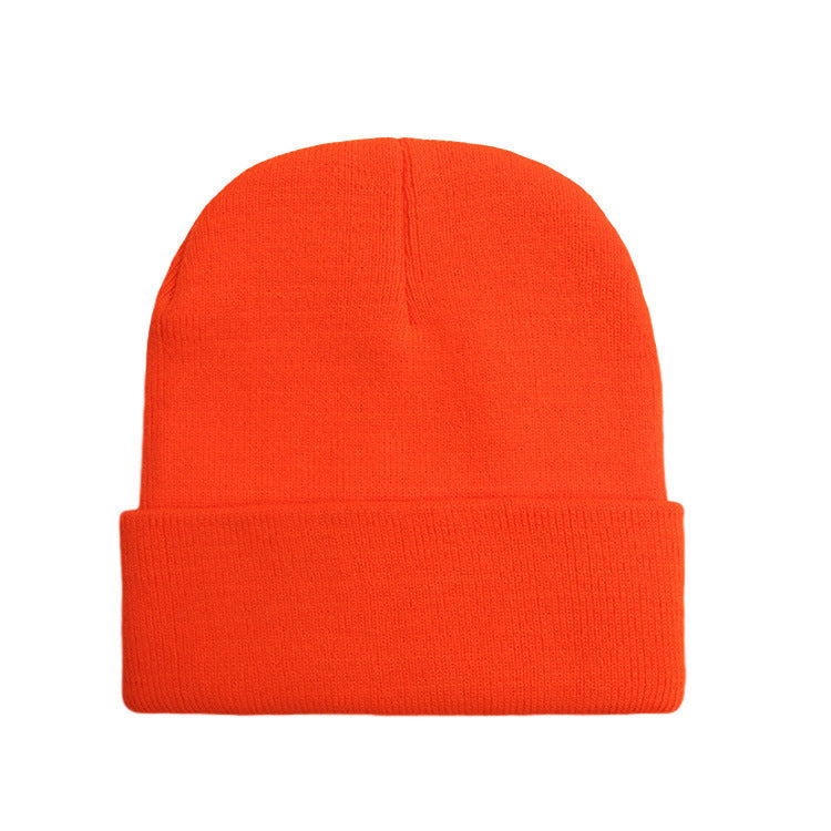 Wholesale Acrylic plain solid color embroidered beanie windproof earmuffs warm knitted beanie to keep out the cold