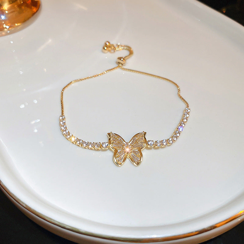 Wholesale Light Luxury Niche Exquisite High-end Pull-out Adjustable Zircon Bracelet