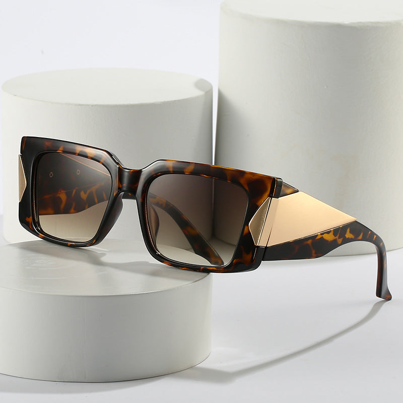 Wholesale Square Frame Personalized Wide-leg Metal Sunglasses