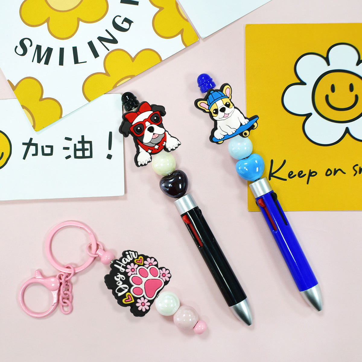 Wholesale Random 100pcs/pack  Cute pet dog beaded bracelet Focal Beads