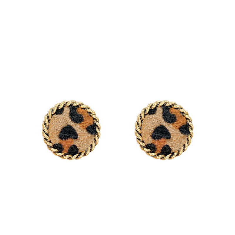 Wholesale Vintage Retro Leopard Print Autumn and Winter Earrings