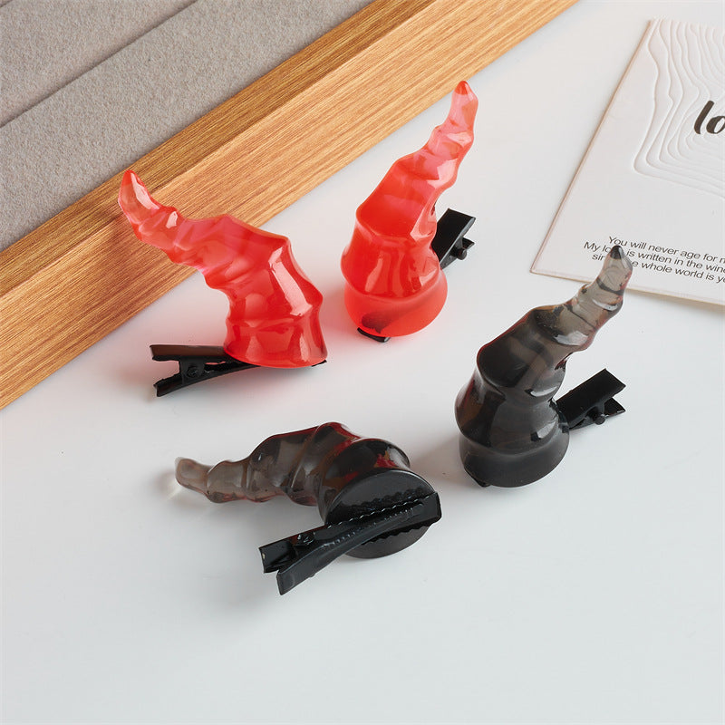 Wholesale devil horns headdress edge Hair Clips 3. 8* 2* 3. 8cm