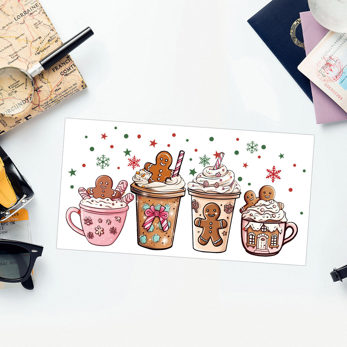 Wholesale Christmas 16oz cup sticker glass sticker crystal sticker