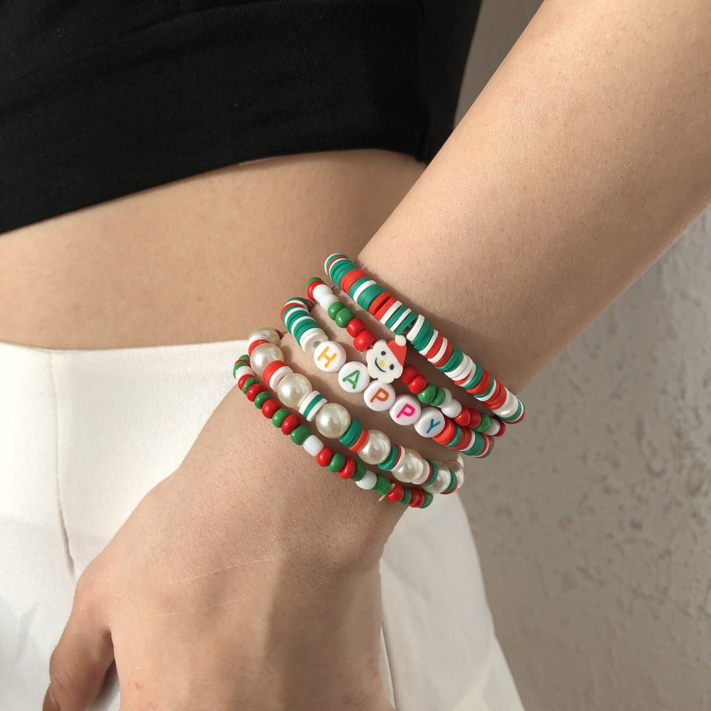 Brazalete de colorido de alfabeto de cerámica suave al por mayor