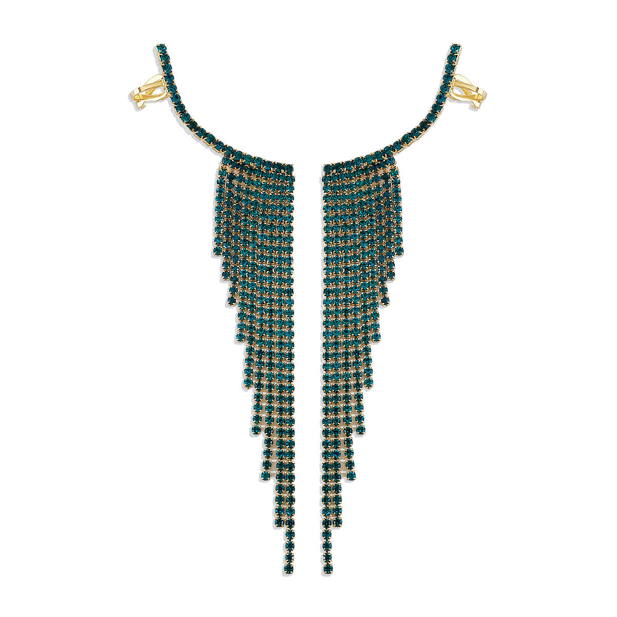 Wholesale Alloy Rhinestone Tassel Earrings