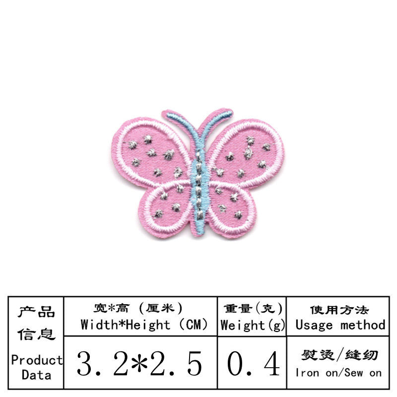 Wholesale Embroidered Animal Patches Rabbit Butterfly Cartoon Sew On Applique For Bags Clothes Towels DIY Decorative Craft Accessory