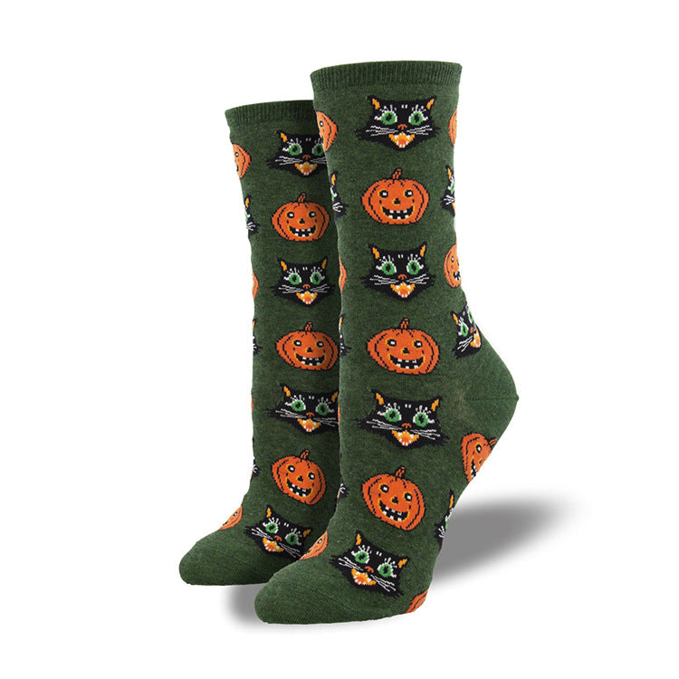 Wholesale Halloween Pumpkin Spooky Couple Socks