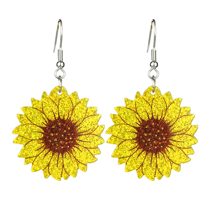 Wholesale 2 Pairs/pack Shiny Thanksgiving Turkey Pumpkin Pie Maple Leaf Coffee Sunflower Earrings