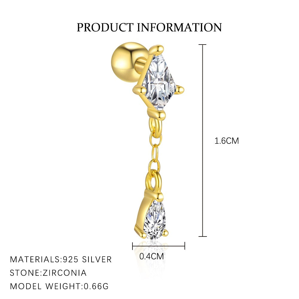 Wholesale Zircon round head earrings  Ear Studs