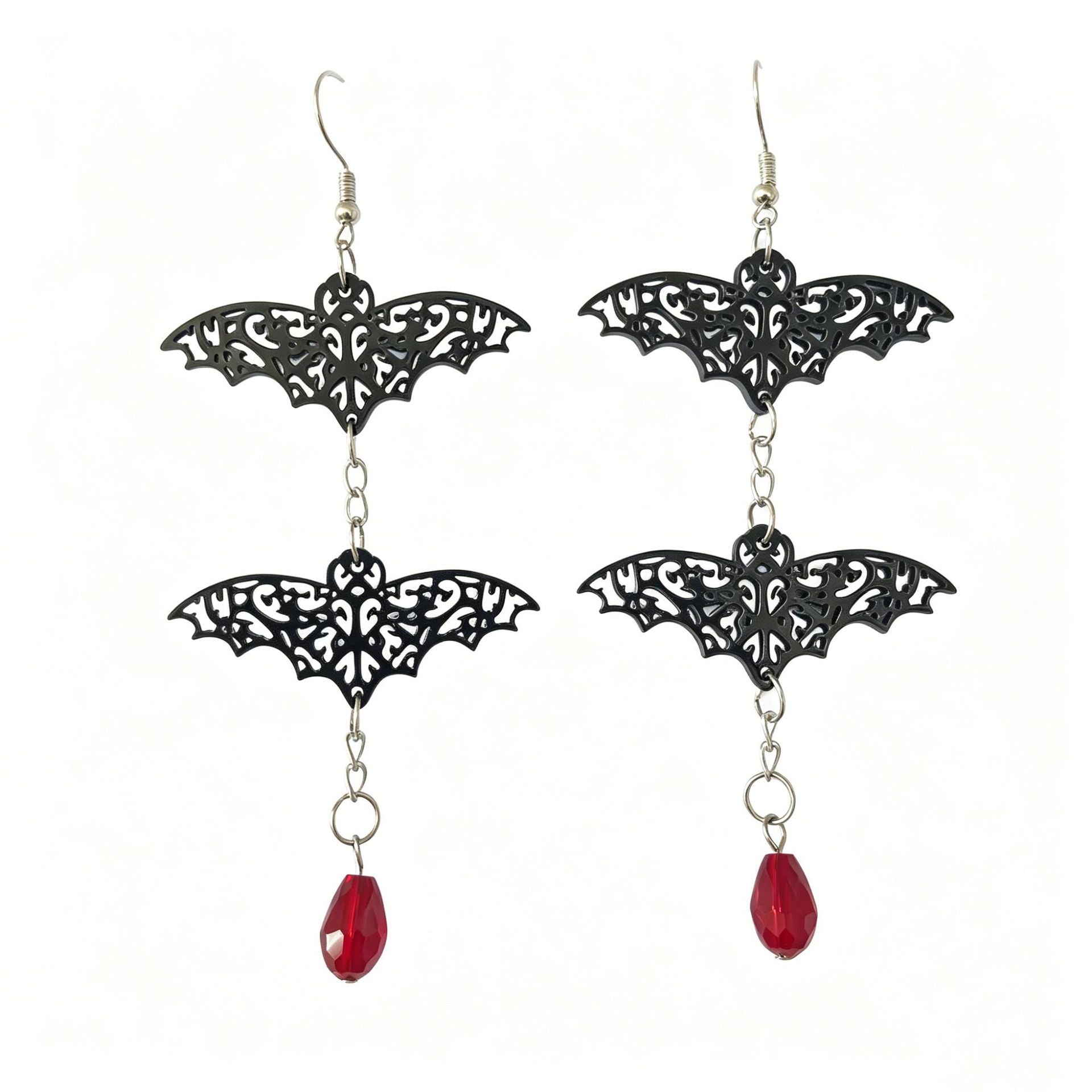Wholesale Acrylic Earrings With  Bat  Web Design Dark Punk Style Fashion Jewelry Accessory