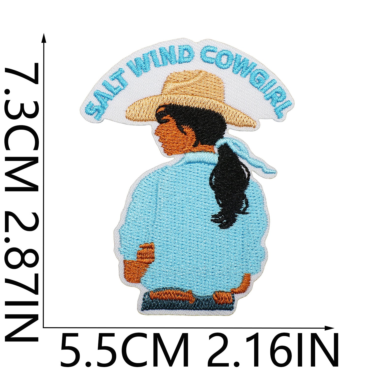 Wholesale Western Cowboy Shell Embroidered Patch Polyester Heat Transfer Applique For Clothing Casual Decorative Accent And Resale