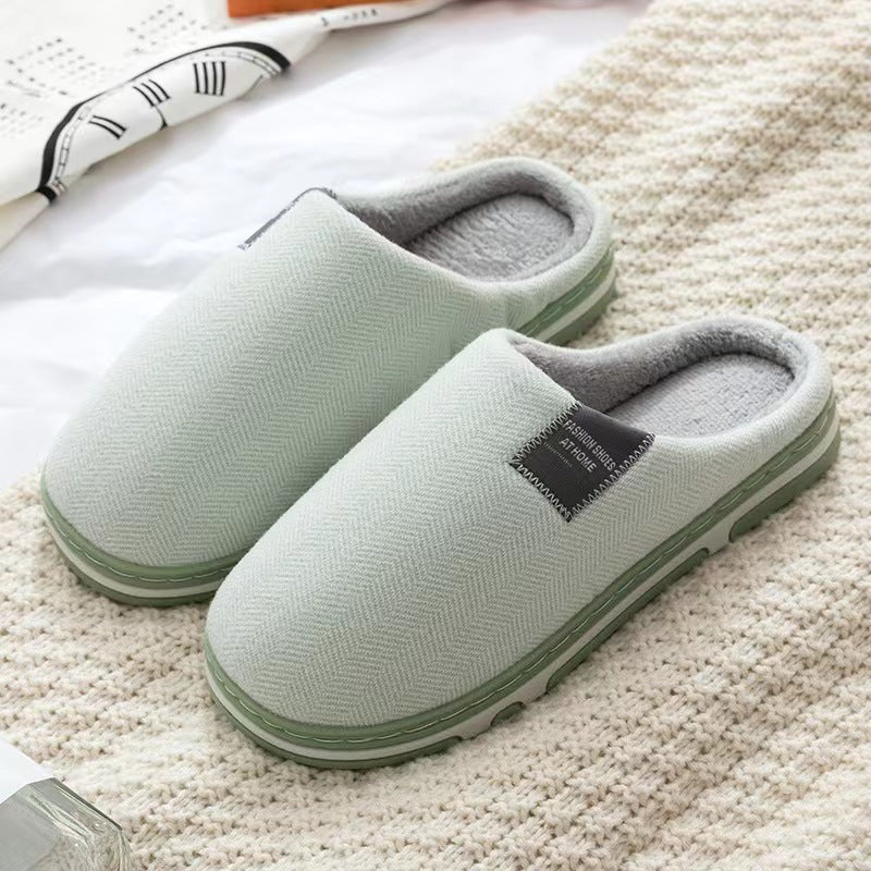 Wholesale Autumn and Winter Indoor Home Simple Solid Color Thick Bottom Plush Warm Slippers