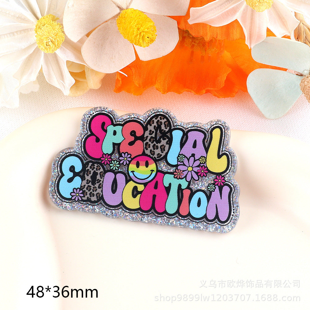 Wholesale 10pcs Cartoon letter pencil cute accessories acrylic