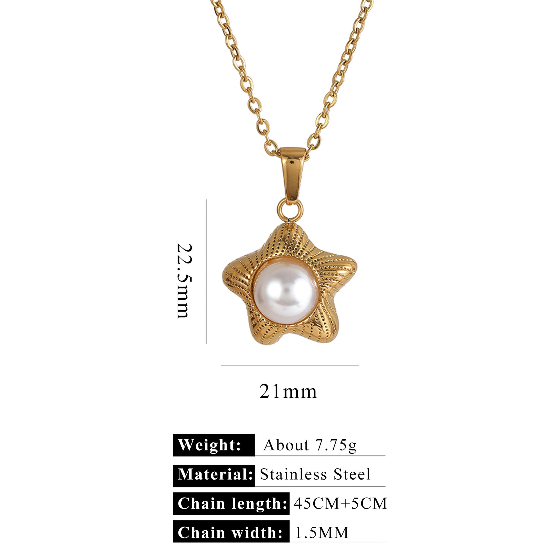 Wholesale Pearl Casting Love Pendant stainless steel necklace