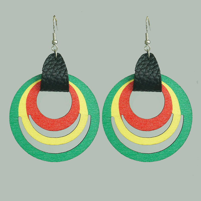 Wholesale Juneteenth Liberation Day Exaggerated Large Earrings