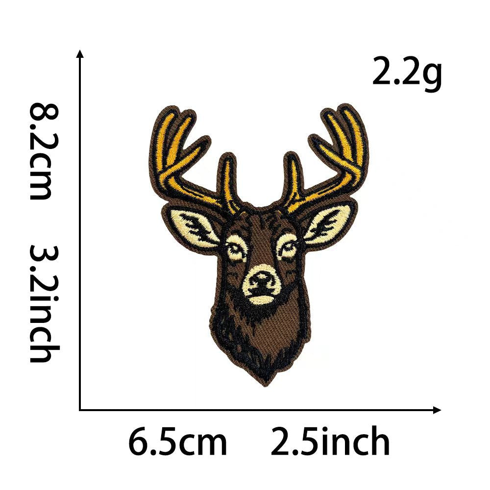 Wholesale Antler Fishing Rod Forest Outdoor Black DIY Patches