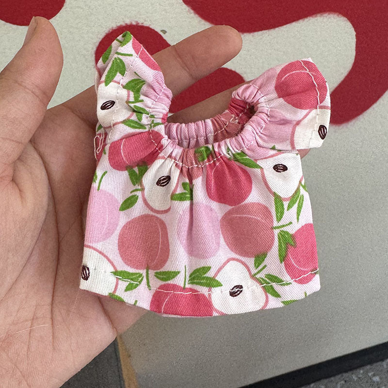 Wholesale Little Skirt  Can Wear Floral Dress 10cm Pendant Doll Clothes Accessories