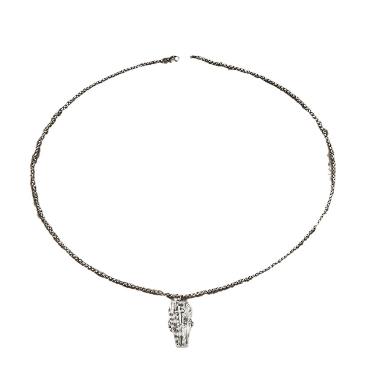 Wholesale Halloween Gothic Style Coffin Red Enamel Pendant Zinc Alloy Necklace