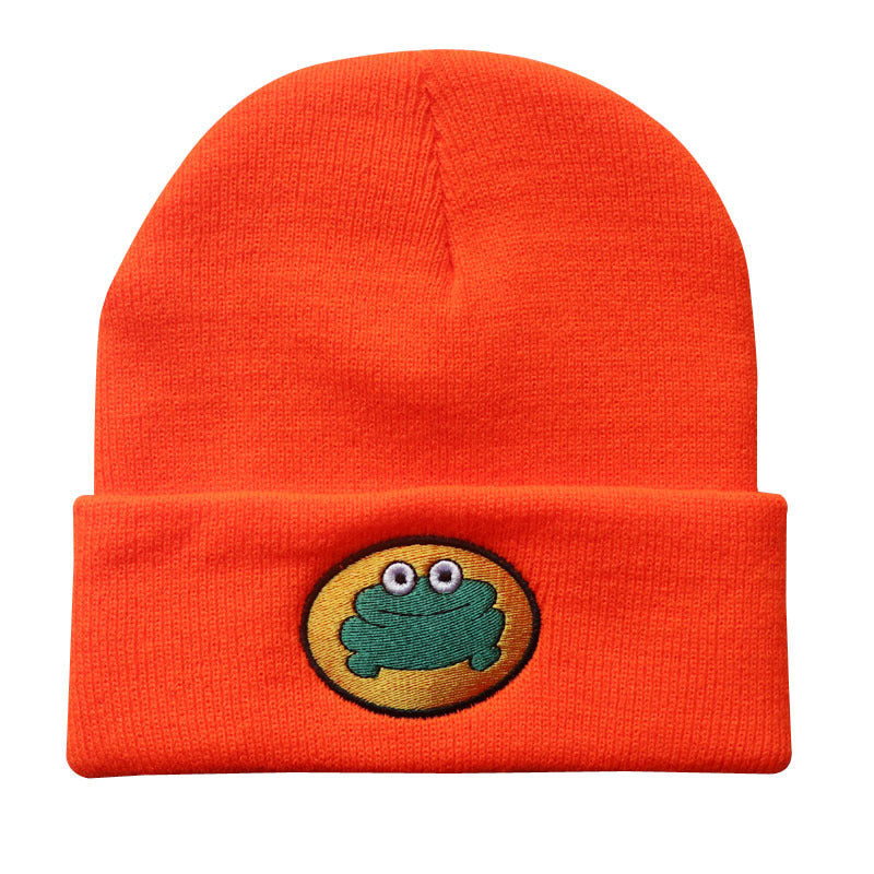 Wholesale Cartoon Frog Knitted Yarn Winter Hat