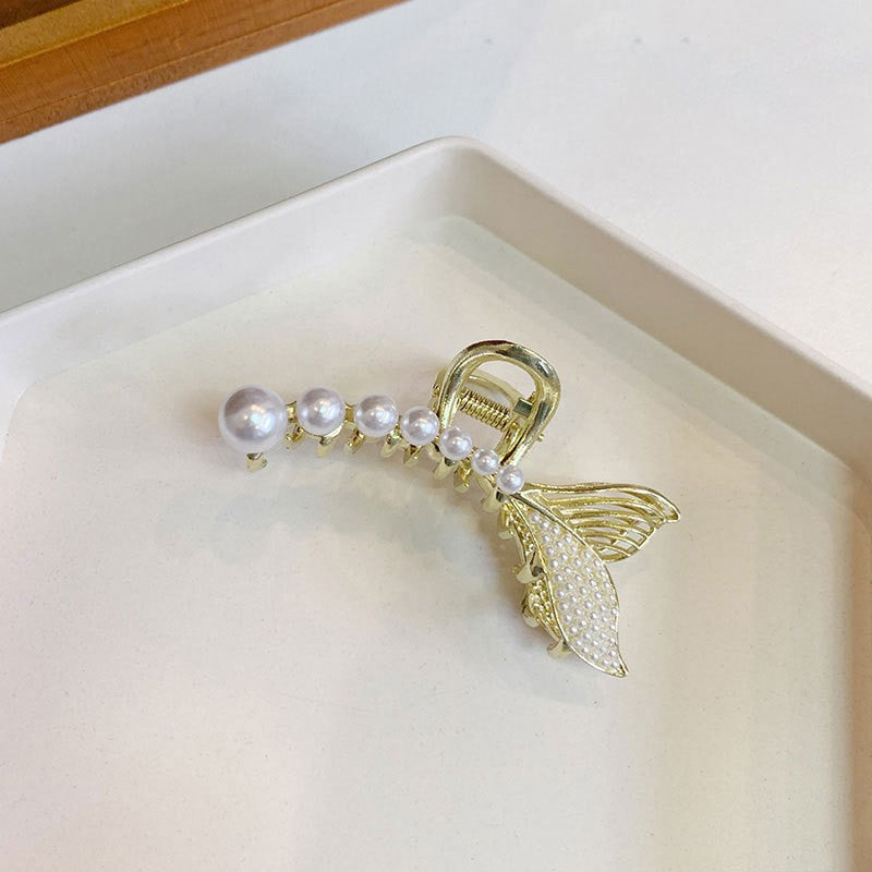 Wholesale pearl hair back head shark clip