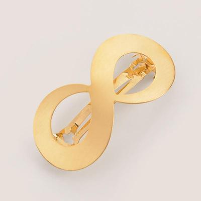 Wholesale Joker geometric metal brushed hair clip Amazon Minimalist cold wind back head ponytail spring clip